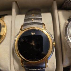 Movado Two-Tone Gold and Silver Black Dial Watch